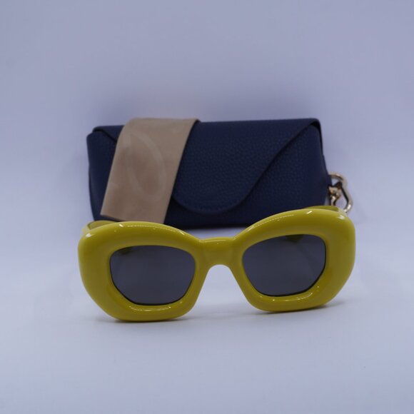 Loewe LW40117I 39A Cat Eye Sunglasses – Shiny Yellow/Grey main image 8